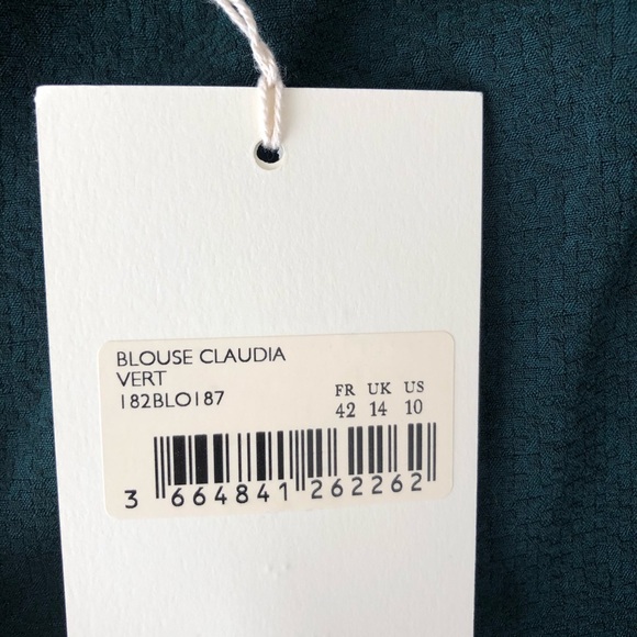 Sezane - Emerald Green Blouse - Size 10 - Picture 9 of 10